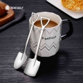 Drop Shiping Shovel Spoon Stainless Steel Dessert Spoon With Long Handle Ice Cream Tea Spoon Coffee Scoops Kitchen Accessories -