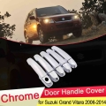 for Suzuki Grand Vitara Grand Nomade Escudo 2006~2014 Chrome Door Handle Cover Trim Catch Set Car Styling Accessories 2007 2008|