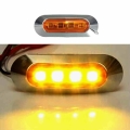 10pcs Side Marker Tail Light Amber 4 SMD 12/24V Waterproof Led Marker Lamp Ndicator Trailer Light Rear Side Lamp Truck Light|Tr