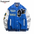 2020 New Arrival Rib Sleeve Embroidery Brand Clothing Bomber Jacket Men Baseball Cotton Men's Loose Casual Bread Fashion Coa