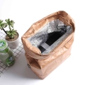 Foldable Reusable Leakproof Food Container Large Capacity Lunch Bag Waterproof Thermal Insulation Kraft Paper Aluminum Foil - Lu