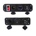 5v 2.1a +2.1a Double Usb Car Charger 12v 24v Led Display Digital Voltmeter Cigarette Lighter Power Outlet Toggle Switch Panel -