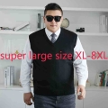 New Arrival Fashion Super Large Men Loose Elastic Waistcoat Casual V neck Computer Knitted Vest, Sleeveless Plus Size XL 7XL 8XL