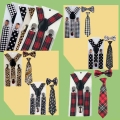 Party Adjustable 3pcs Suspenders Girls Y Back Children Bowties Bow Tie Set Elastic Kids Necktie Braces Polka Boys|Men's Susp