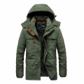 Fashion Padded Parka Men Winter Jacket Plus Velvet Hooded Coat Multi pocket Warm Outerwear Plus Size 6XL Male Casual Clothing|Pa