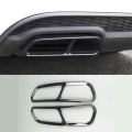 Stainless Steel Tail Throat Pipe Modified Cover Trim For Audi A6 C7 2016-2018 Car Exhaust Tail Pipes Decoration Frame - Car Stic