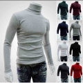 2020Fashion Men Sweater Solid Color Long Sleeve Turtleneck Sweater in Men's Pullovers Knitted Sweater Men Jersey Hombre Cuel