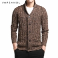 Varsnaol nueva marca suéter hombres con cuello en V sólido ajustado tejido suéteres para hombre cárdigan hombre 2018 otoño moda