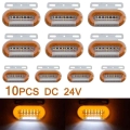 10pcs 24v Car Truck Side Marker Lights Car External Lights Signal Indicator Lamp Warning Tail Light 3 Modes Trailer Lorry - Truc