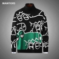 Autumn Winter Men's Slim Sweaters Fashion Cute Cartoon Pullovers Coat 2020 Knitted O Neck Sweaters Men Clothing Long Sleeves