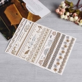 Gold Silver Color Temporary Leaf Flower Tattoos Removable Metallic Sex Products Jewelry Henna Tatouage Body Art Tatto Stickers