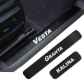 4pcs For LADA GRANTA KALINA LARGUS NIVA SAMARA VAZ 2110 VESTA XRAY Car Door Sill Plate Guard Sticker Carbon Fiber Decals Styling