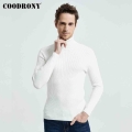 COODRONY Christmas Sweater Men Clothes 2021 Winter Thick Warm Casual Knitwear Turtleneck Pullover Classic Pure Color Jumper 8253