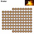100PCS 3/4 INCH Round Amber LED Light Front Rear Side Marker Indicators Light for Truck Bus Trailer Caravan Boat Motocycle 12V|T