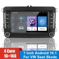 Bluetooth Wifi Gps Car Radio 1g+16g 2 Din Android 10.1 7 Inch For Vw/volkswagen Seat Skoda Golf Passat Multimedia Player - Car M