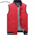 Red Blue Black Cotton padded Vest Men Kenty Shark Brand Jacket Sleeveless Keep Warm Parka Coat Casual Waistcoat 4XL Men's Ve