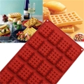 Brown 20 Hole Silicone Diy Chocolate Waffle Biscuit Mold Ice Lattice Cake Making Accessories Baking Tools - Waffle Molds - Offic