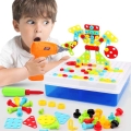 Bloques de atornillado para niños, ensamblaje de juguetes, desmontaje, juguete educativo, taladro eléctrico, rompecabezas, diseñ