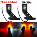 1pair 10 30v Car Truck Trailer Caravan Van 3 face Red Amber White 4 LED 24v Side Marker Light Outline Lamp 12v external Lights|T