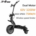 X Tron X20 Off Road Electric Scooter 60V 52V Dual Motor Electric Scooter Adults 2400w 3200W Max Seep 75KM/H|Electric Scooters|