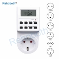 EU UK US FR BR Plug Digital Weekly Programmable Electrical Wall Plug in Power Socket Timer Switch Outlet Time Clock 220V 110V AC