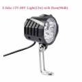 Ebike E Bike 12V 24V 36V 48V 60V 72V Electric Bicycle Light with Horn Waterproof High Quality Headlight Horn Set Front Headlight