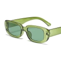 2022 Women Luxury Green Square Sunglasses Gradient Clear Mirror Summer Brand Design Small Rectangle UV400 Motorcycle Sun Glasses