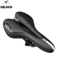 Gel Reflective Shock Absorbing Hollow Bicycle Saddle Pvc Fabric Soft Mtb Cycling Road Mountain Bike Seat Bicycle Accessories - B