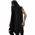 Men nightclub singer punk oversize long vest cloak stage costume men hiphop cape cardigan gothic sleeveless shirt chaleco hombre