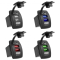 USB Socket Car Charger Waterproof USB Car Socket 12V 24V 5V 3.1A Phone Charging for Marine Boat Motorcycle|Cables, Adapters &amp
