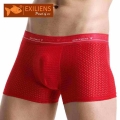 EXILIENS New Mens Underwear Boxer Men Boxers Solid Hollow Hombre Cuecas Masculina Boxershorts Man Panties Homme Size L 3XL 0916|