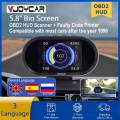 Vjoycar V70 2021 New OBD2 HUD Gauge On board Computer Digital Security Alarm OBD2 Scanner Display All Car Engine Data Since 1996