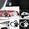 Cute Dog Paw With Peach Heart Car Sticker Cartoon Animal Take Dog Cat Love Pet Car Sticker - Car Stickers - Officematics.com