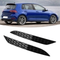 2pcs Rear Bumper Reflector Honeycomb Delete Set Fit For Volkswagen Mk7.5 Gtd R 2017 2018 2019 2020 Gloss Black Exterior Parts -