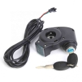 Electric Bicycle Thumb Throttle Voltmeter Digital Voltage Display Switch Power With Key Lock Electric Bike Finger Thumb Throttle