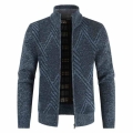 New Autumn Winter Jacket Men Coats Solid Slim Fit Thick Fleece Coats Men Jacket Casual Stand Collar Zip Jacket Men|Cardigans|