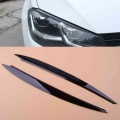 CITALL 2pcs Black Headlight Eyebrow Eyelids Cover Trim Decoration Fit For VW Golf 7 VII GTI GTD GTE R MK7 2012 2013 2014 2015|Ca