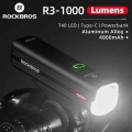 ROCKBROS Bicycle Light 1000LM 4800mAH LED USB Rechargeable Bike Front Light Rainproof Flashlight Power Bank Cycling Headlight|Bi