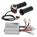 E bike Motor Controller 24V 500W Universal Electric Bike Brush Controller with LCD Electric Quantity Display Throttle Handle Kit