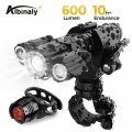 USB charging bicycle light 4 lighting mode super bright LED three lamp flashlight high quality waterproof bike accessories|Bicyc