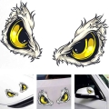 1 Pair Pvc Window Bumper 3d Eyes Decals Trucks Motorcycle Waterproof Car Rearview Mirror Sticker Auto Styling Scratch Cover - Ca
