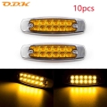 10pcs 12 LED Car Trucks LED Side Marker Lights For Truck Trailer Lorry Caravan Bus Van Boat 12V 24V Waterproof Yellow|Truck Ligh