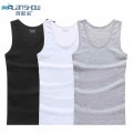 ALANSHOW 3Pcs/Lot Men Cotton Tank Tops Underwear Mens Undershirt Transparent Shirts Male Bodyshaper Fitness Wrestling Singlets