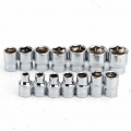14Pcs 3/8" Drive Socke Set 6 7 8 9 10 11 12 13 14 15 16 17 18 19mm Socket Wrench Set 6 Point Socket Bit Adapter Car Repair To