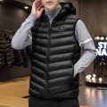 Crocodile brand Men Vest Warm Jacket Smart heating warm vest Men's sleeveless hooded warm vest 2020 New Winter Clothing|Vest