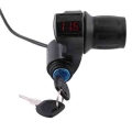 Electric Bike Throttle Grip Led Display Indicator/lock Key Knock Half Twist Throttle Electric Bicycle Gas Handle Ebike Throttle