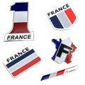 Aluminum 3D France Flag Car Sticker Emblem Badge Decal For Peugeot Citroen Renault Venturi Bugatti Amilcar Heuliez Ford|Car Stic