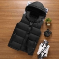 Men Jacket Vest Sleeveless Jacket Men Down Thick Hooded Coats Homme Vest Male Work Waistcoat Gilet Vest Warm Mens Winter vest|V