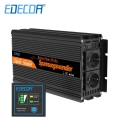 Edecoa 2500w Pure Sine Wave Power Inverter Dc 12v 24v To Ac 220v 230v Off Grid Voltage Converter With Remote Controller And Usb