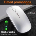 Do Dower Rechargeable Wireless Mouse Slient Button USB Mini Optical Ultrathin Mini Mice With Charging Cable for Computer Laptop